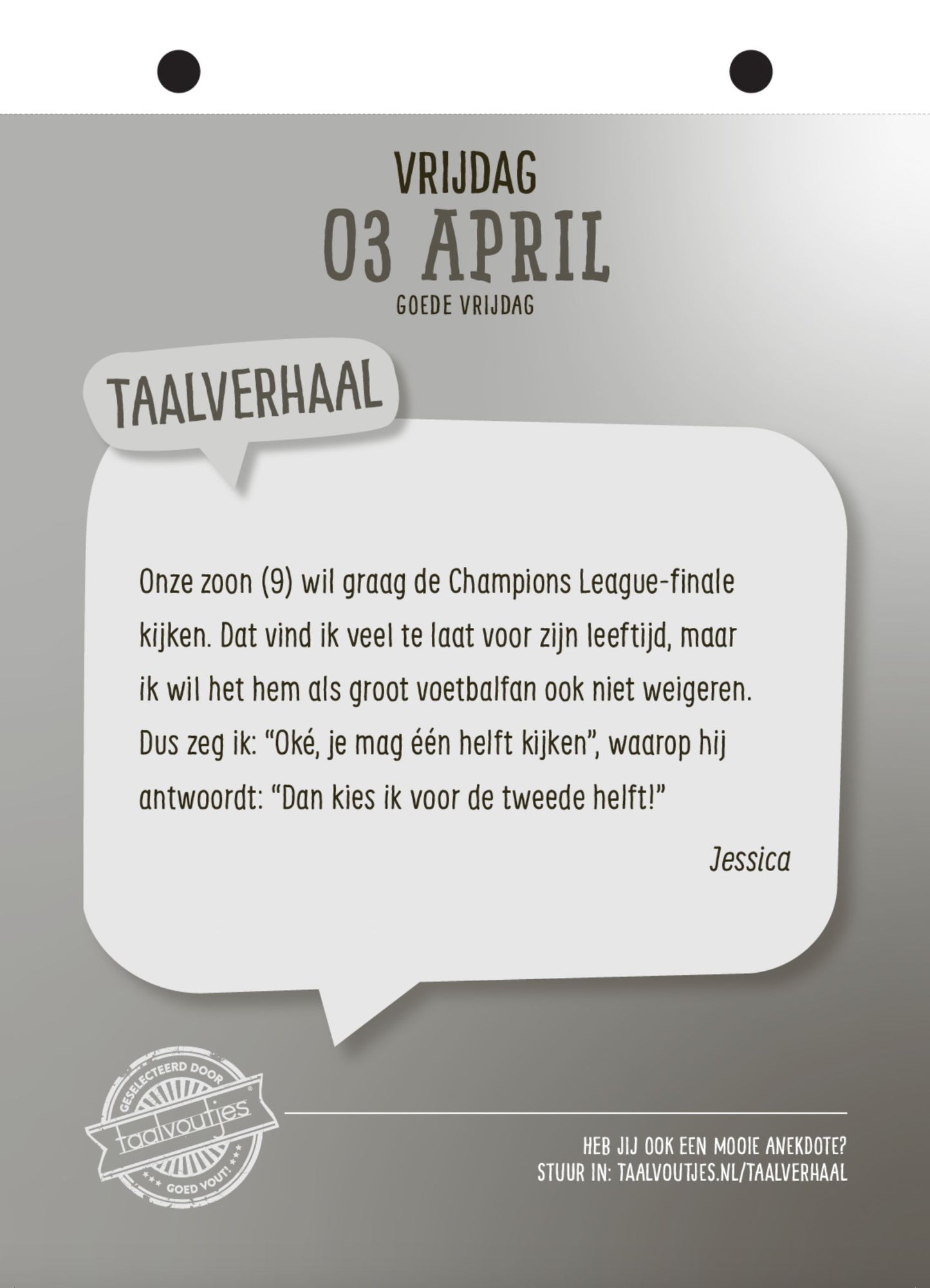 Taalvoutjes-scheurkalender 2026