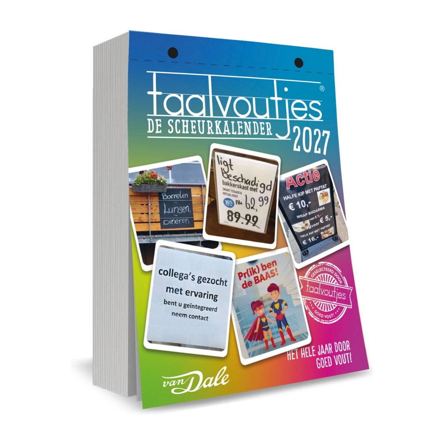 Taalvoutjes Scheurkalender 2027 + gratis katoenen tas - reserveer nu!